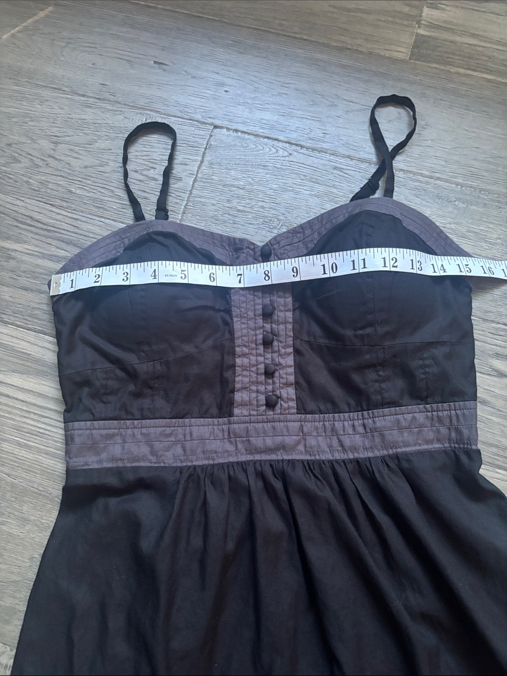 American Eagle | Y2K Babydoll Black Grey Mini Dress Corset Style Size 10 - Picture 5 of 13